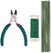Floral Tape and Floral Wire Arrangement Tools Kit with Wire Cutter 26 Gauge Stem Wire and 22 Gauge Paddle Wire for Bouquet Stem Wrap Florist